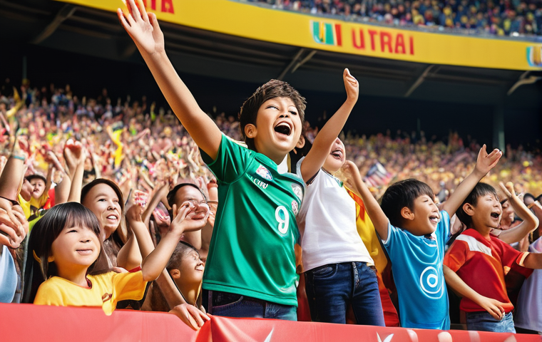 스포츠마케팅에서의 브랜드 포지셔닝 전략 - **A Vibrant Stadium Moment of Collective Joy**
    A dynamic and high-energy scene inside a modern f...