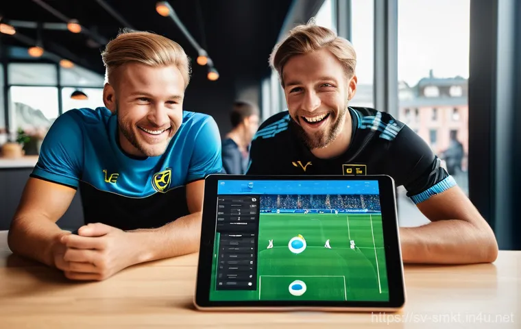 스포츠마케팅 분야의 최신 연구 및 전망 - **Prompt: "Dynamic Fan Engagement in a Modern Swedish Sports App"**
    A diverse group of three Swe...