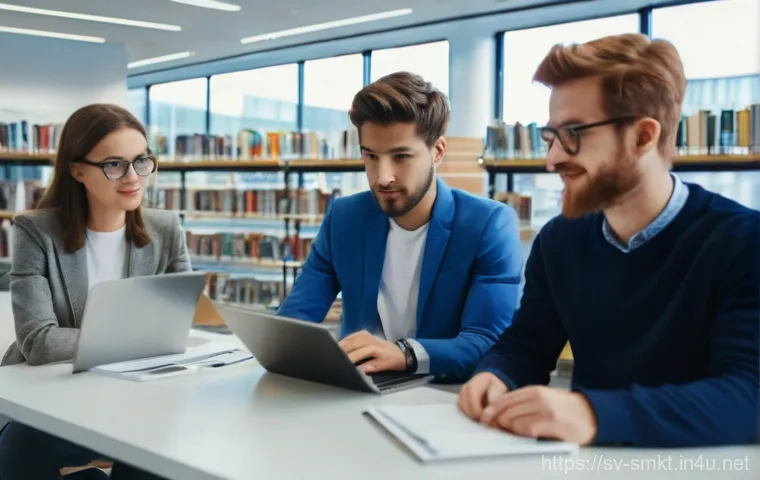 스포츠마케팅 인턴십 경험 공유 - **Prompt:** "A diverse group of ambitious young adults, appearing to be university students in their...