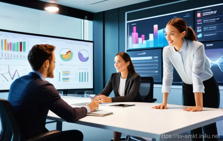 스포츠 스폰서십 데이터 분석 방법 - **Prompt:** "A diverse team of male and female sports marketing and data analytics professionals, dr...