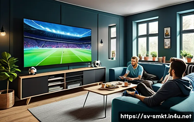 스포츠 이벤트의 미디어 노출 효과 분석 - A vibrant digital sports event scene showing a diverse group of young Swedish fans watching a live f...