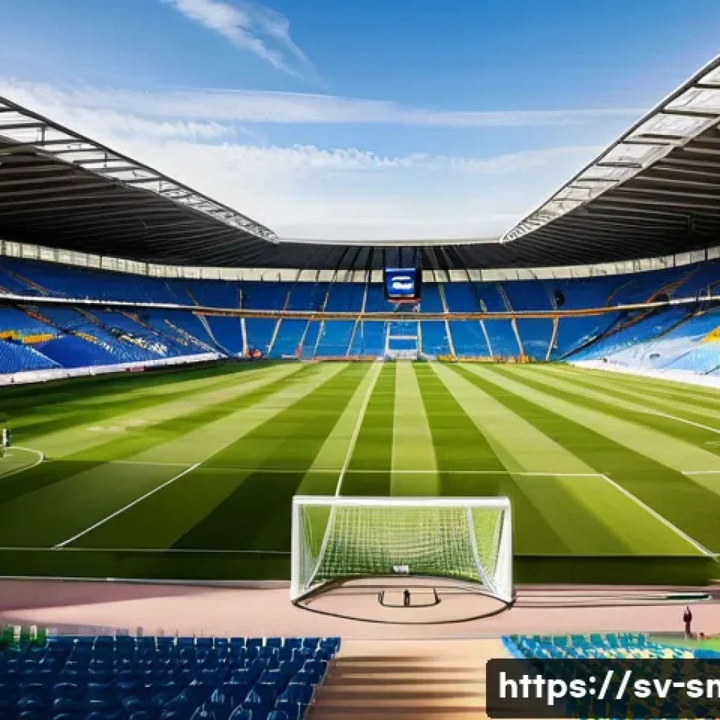 스포츠마케팅 직무에서의 지속 가능한 성장 사례 - A vibrant scene at a Swedish football stadium during a match day, showing enthusiastic fans of diver...