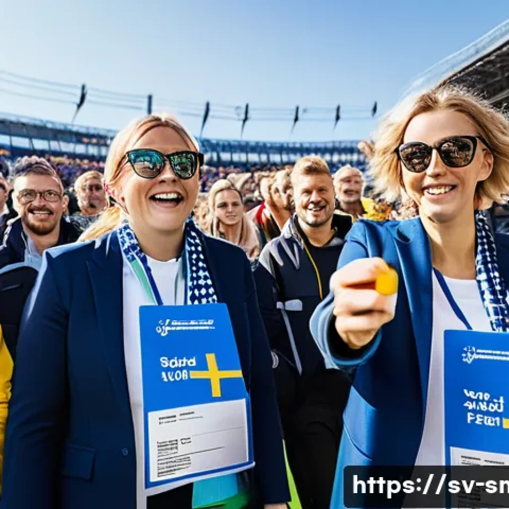 스포츠 이벤트 ROI 분석 방법 - A vibrant sports event scene in Stockholm, Sweden, showcasing a diverse crowd of enthusiastic specta...