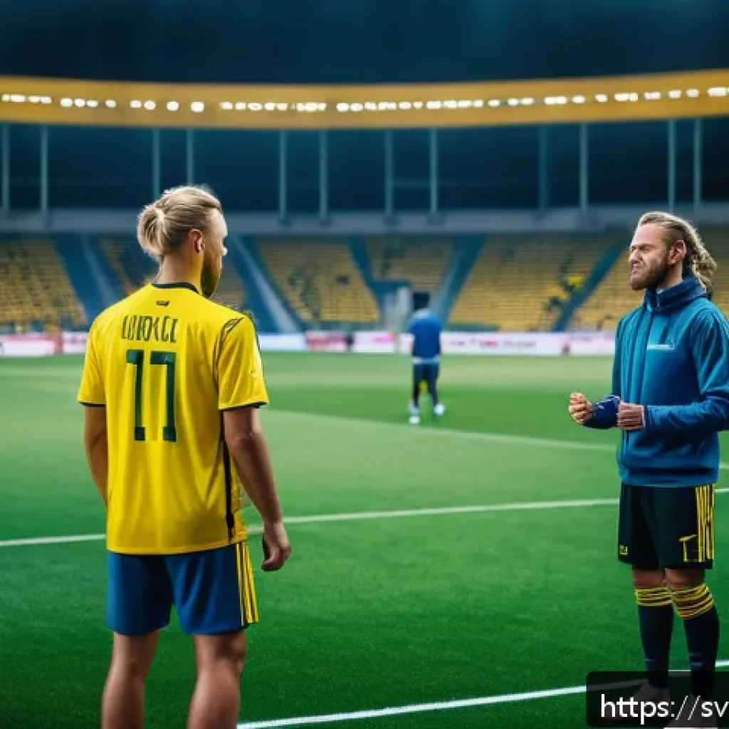 스포츠마케팅과 멀티미디어 콘텐츠 활용 사례 - A dynamic behind-the-scenes sports club video shoot featuring Swedish football players in training, ...