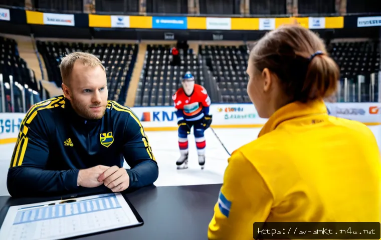 Home 17 스포츠마케팅 현장에서의 도전과 해결 - Photorealistic sports marketing team solving an event-day challenge inside a modern Stockholm indoor...