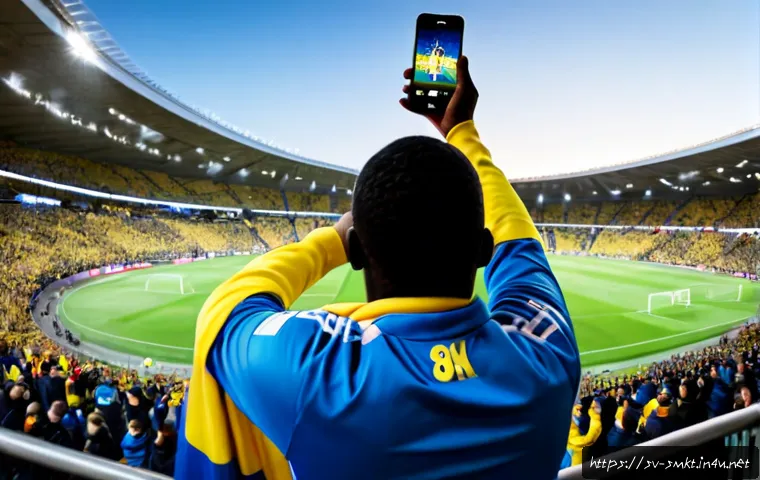 스포츠마케팅 관련 소셜미디어 캠페인 사례 - Photorealistic Swedish football social media campaign scene at a modern Stockholm stadium, diverse a...